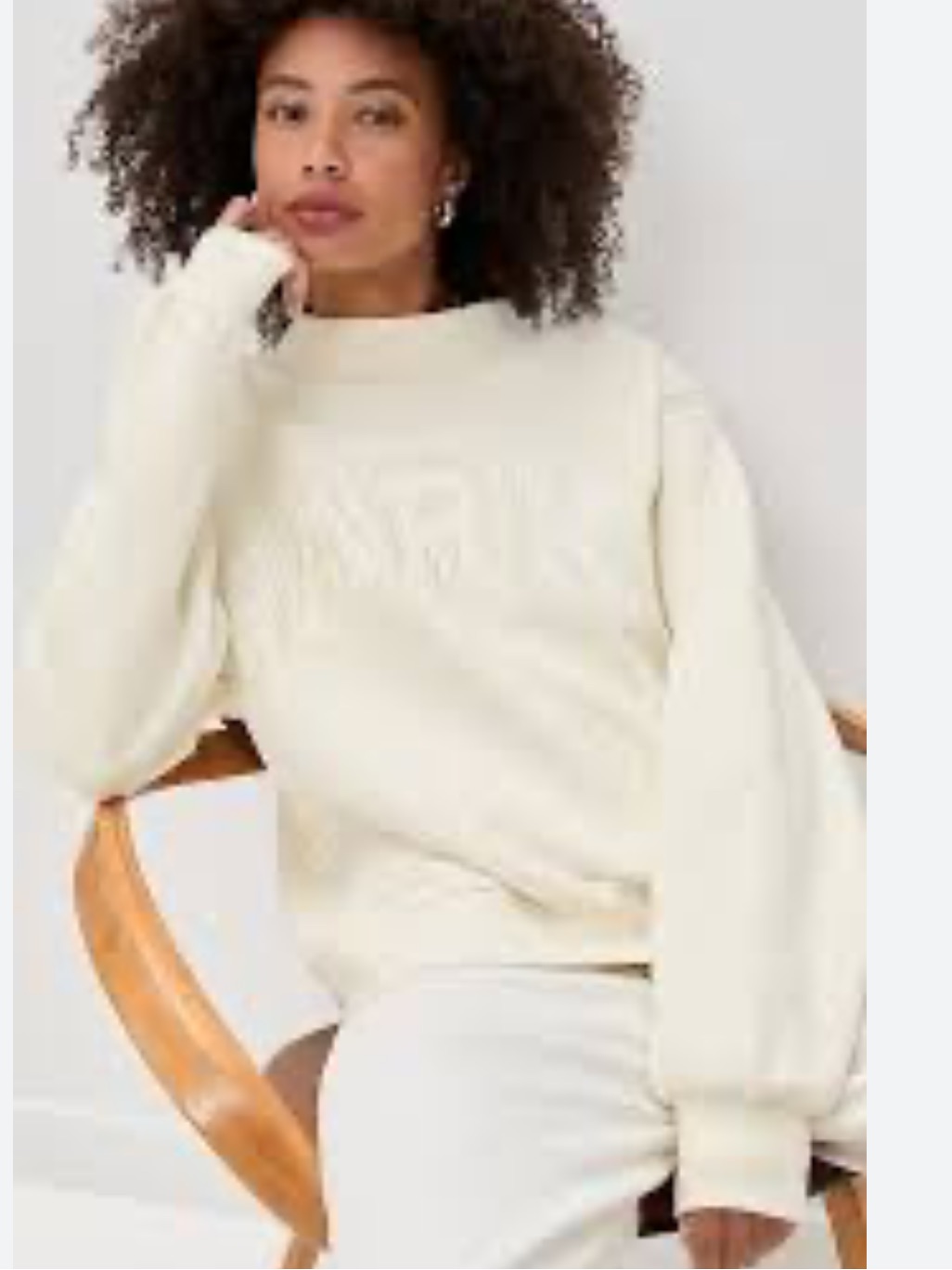 Parker Bridal Varsity Mock Crewneck Sweatshirt Size Large/Xl Ivory White